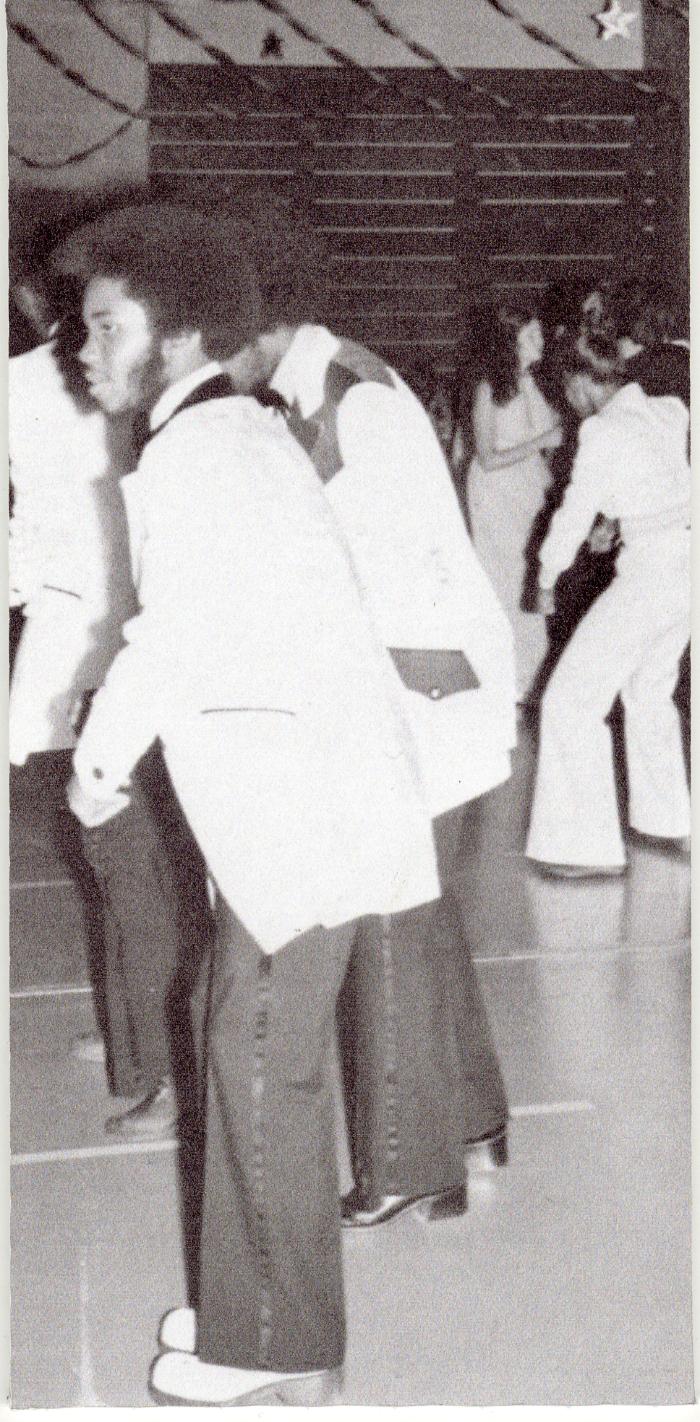 Photograph of a party scene at high school