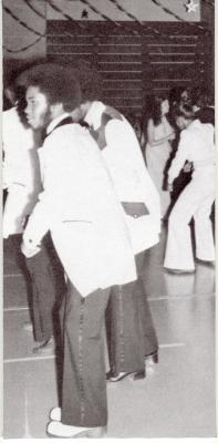 Photograph of a party scene at high school