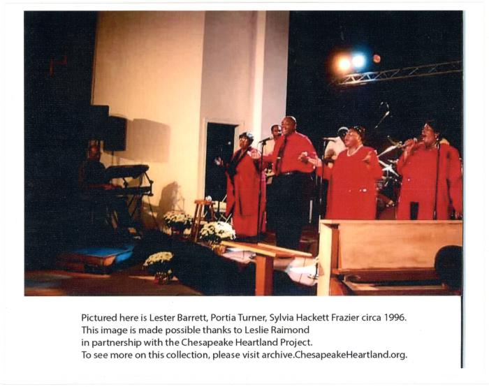 Lester Barnett, Portia Turner, and Sylvia Hackett Frazier. Church Choir Performers, circa 1996