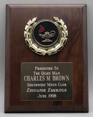 Charles M. Brown Educator Emeritus plague