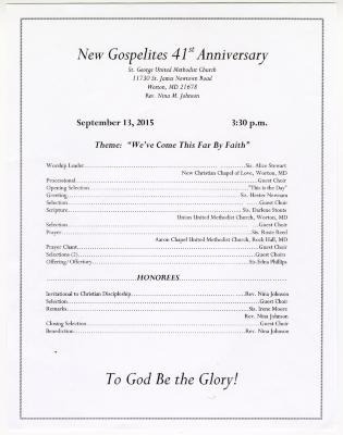 New Gospelites 41st Anniversary Program