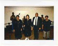 Photograph of Sylvia Frazier and the Anointed Vessels members Sylvia Hackett Frazier, Karen Somerville, Carol Wright, and others 