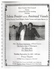 Flier for a Gospel Music Event featuring Sylvia Frazier and the Anointed Vessels