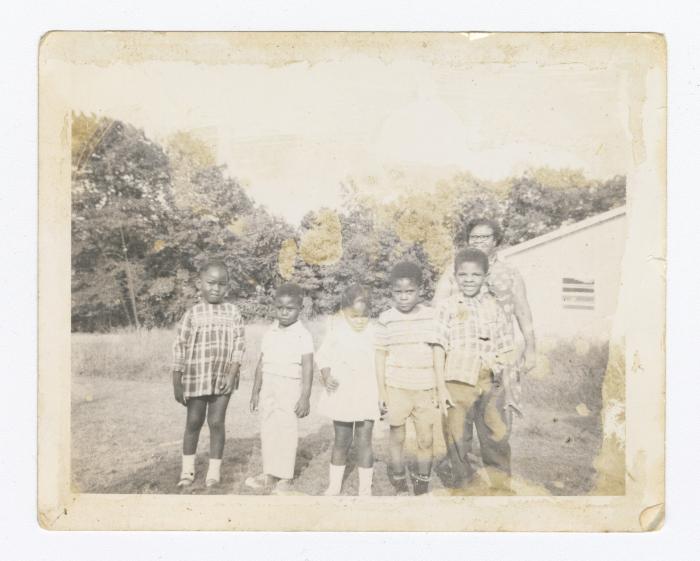 Helen Hamilton with her nieces and nephews