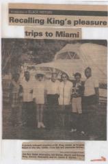 Scrapbook clipping of Dr. Martin Luther King, Jr. and friends at Virginia Beach, 1950s.