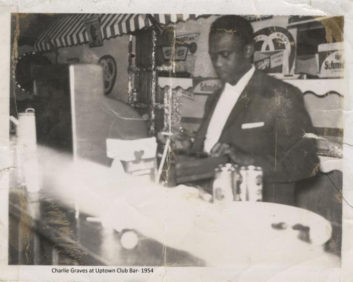 Charlie Graves at the Uptown Club Bar, 1954