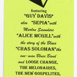 Kent County Arts Council presents the Second Annual Blues Festival, May 3, 1997.