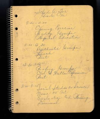 Garnett School, grade 1 lesson plan 