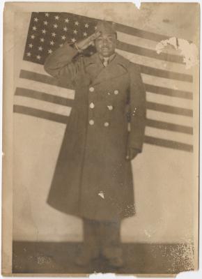 William Wesley Jackson Saluting in Military Uniform