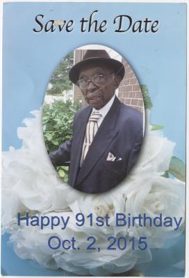 William Wesley Jackson's 91st Birthday Party Invitation 