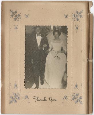 Joan and Rich's Wedding Thank You Card, 1962