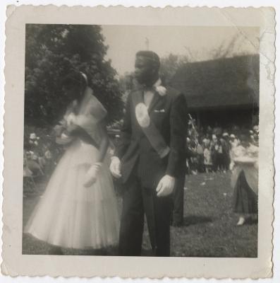 Photo of May Day Celebration Attendants Irene Jeffers and Stanford Sampson, Camp Tockwogh, 1958