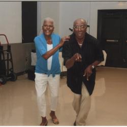 Hubert "Pie" and Jolly Phillips practice their dance moves for the upcoming Kennard Alumni event.