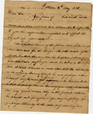 Letter to Joseph Wickes IV