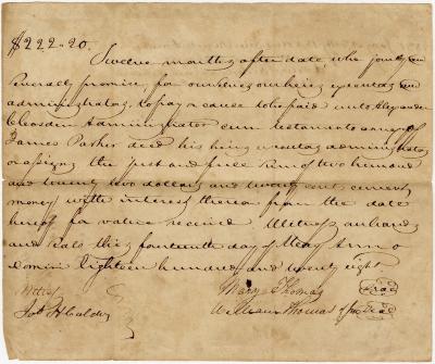 Bill of William and Mary Thomas