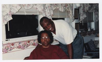 Mary and Morris (Chris) Walker posing for a photograph