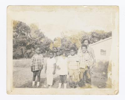 Helen Hamilton with her nieces and nephews
