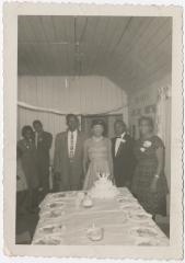 People with a cake