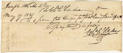 Receipt of Joseph Wickes IV