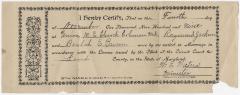 Marriage License of Raymond Jackson and Beulah E. Brown, 1909