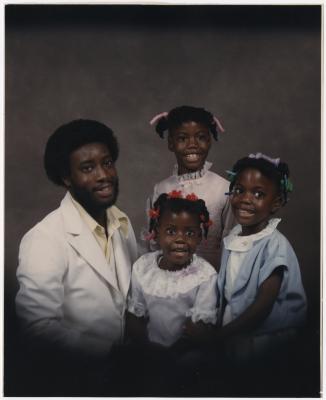 Perry Wilson Jr. Family Portrait with daughters, 1987