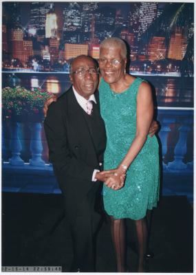 Hubert "Pie" Phillips and Jolly Phillips pose at the Kennard Alumni Reunion, 2014