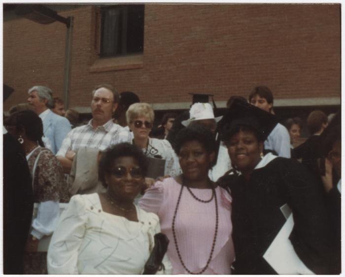 Carla Hynson with Family Members Peggy Blake and Irene Moore at her UMBC College Graduation
