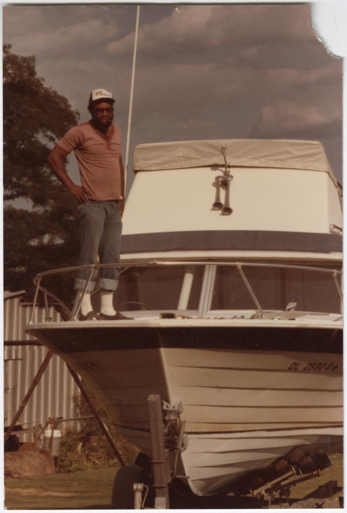 Marvin Leslie Jones Standing on a Boat