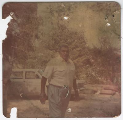 Faded Photo of a Man Outside