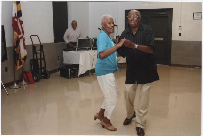 Hubert "Pie" Phillips and Jolly Phillips practices for the Kennard Alumni Association dance