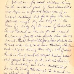 A description of Love Point School by Bessie V. Tolson