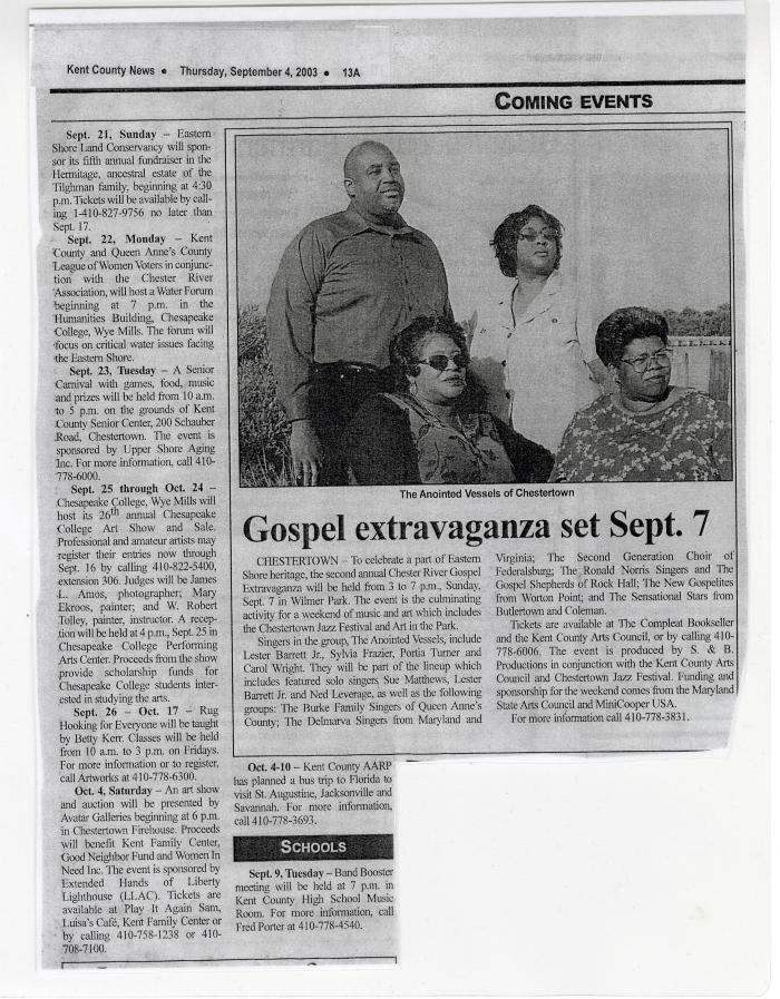 Announcement of Gospel Concert
