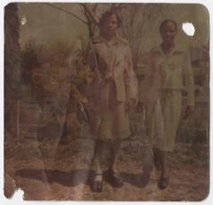 Photo of Two Girls Labeled "Debbie and Denise", April 1977