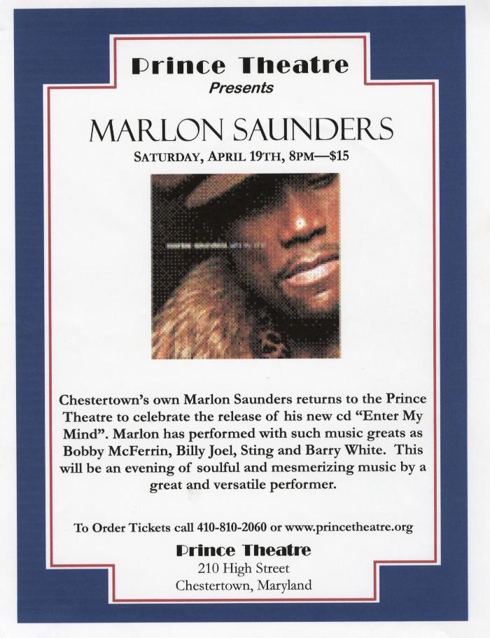 Marlon Saunders Concert at Prince Theater ca. 2004