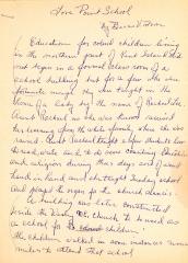 A description of Love Point School by Bessie V. Tolson