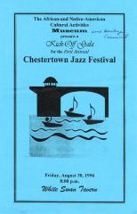 playbill for the Chestertown Jazz Festival inaugural gala