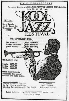 Flier for Kool Jazz Festival