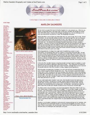 Review of Marlon Saunders' Album "Enter My Mind"