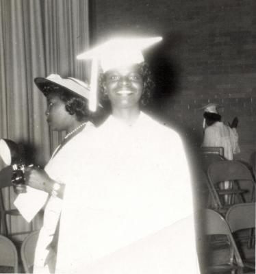 Loreta Griffin at the Kennard High School graduation exercises, 1955