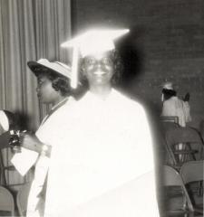 Loreta Griffin at the Kennard High School graduation exercises, 1955