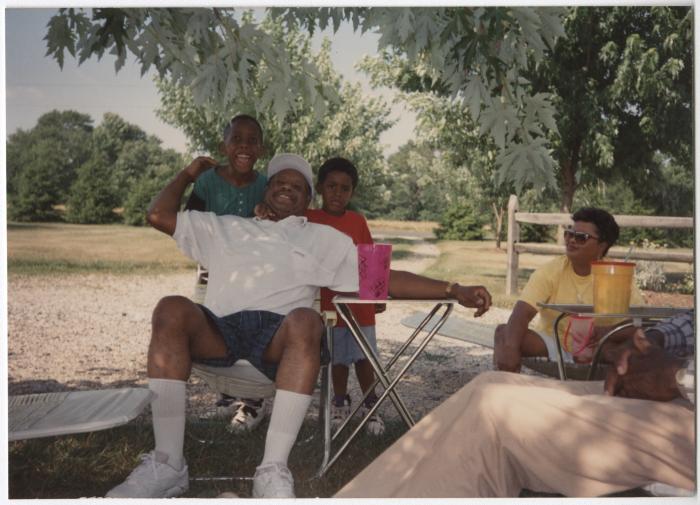 Shirley and Marvin Jones Spending Time Outside with Children