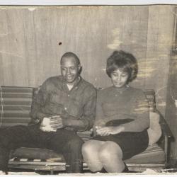 Young Shirley and Marvin Jones Sitting on a Couch