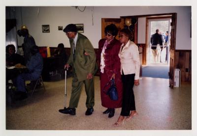 Guests arriving at Sam Ringgold Sr.'s 80th birthday celebration 