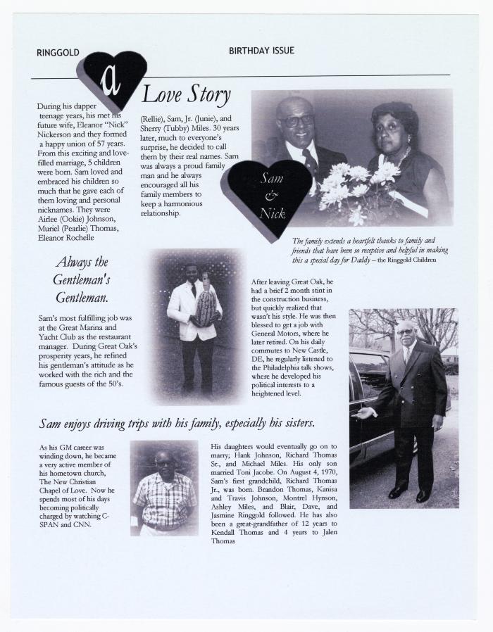 Ringgold Gazette Sam Ringgold Sr. biography