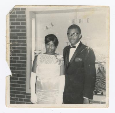 Valerie Bessick and Dolson Anderson dressed for prom 