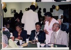 Talking at Sam Ringgold Sr.'s 80th birthday celebration