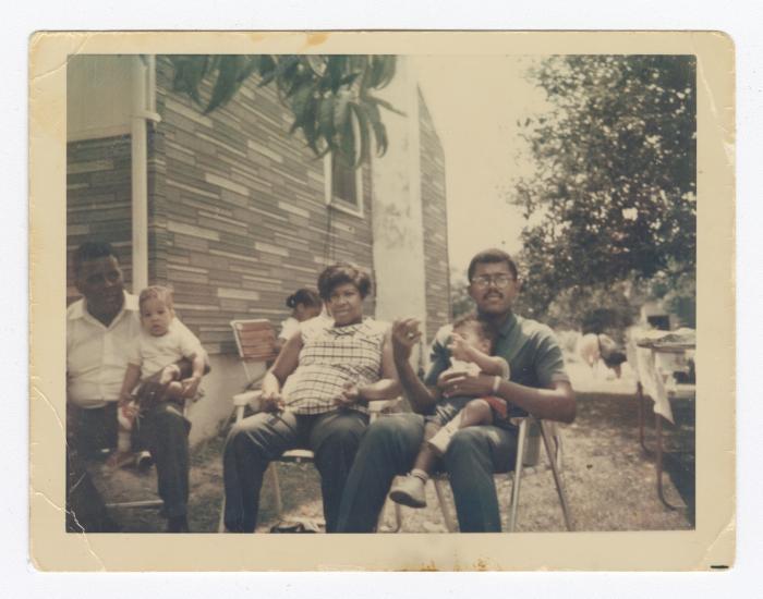 The Andersons in their backyard