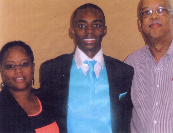 Grandson Richard Jennings Jr. with LaMonte Cooke and his wife Linda
