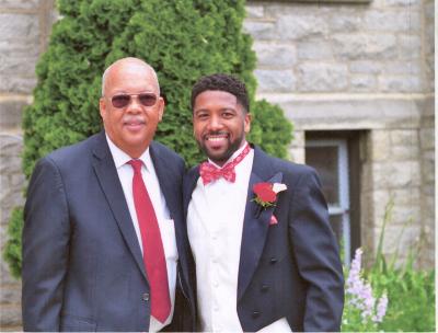 LaMonte Cooke and grandson Richard Jennings Jr. on his wedding day