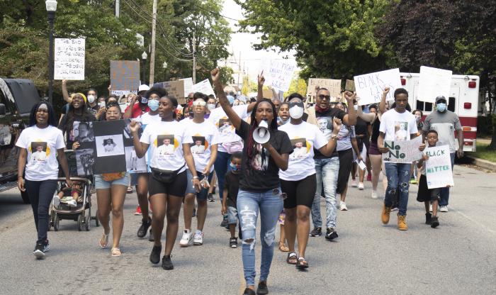 Marching down High Street